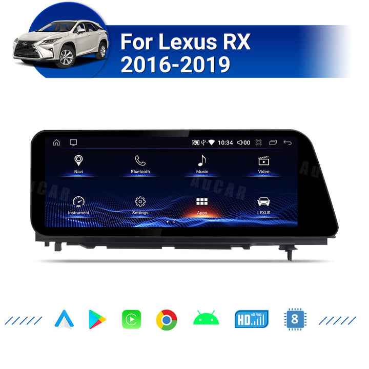 AuCar 12.3" Android Car Radio GPS Navigation For Lexus RX 2016-2019