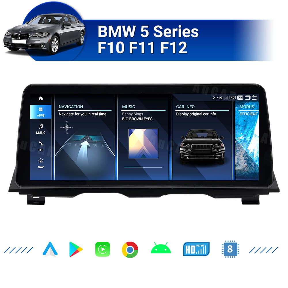 AuCAR Android 13 10.25/12.3 Head Unit Car Video For BMW 5 Series F10 F11 F12 Car Multimedia Player GPS Navi Audio Radio Stereo Head Unit