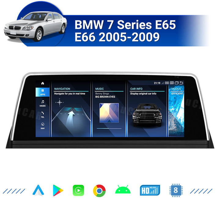 AuCar Android Screen Size Car Radio GPS Navigation For BMW 7 Series E65 E66 2005-2009 Car Multimedia Stereo Player Car Video