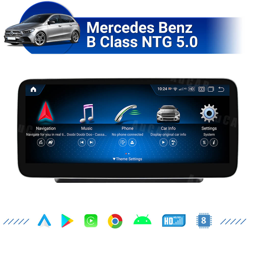 AuCAR Android 13 Head Unit Car Video For Mercedes Benz GLC/C/V class 2016 2017 2018 2019 NTG5.0 Car Multimedia Player GPS Navi Audio Radio Stereo Head Unit