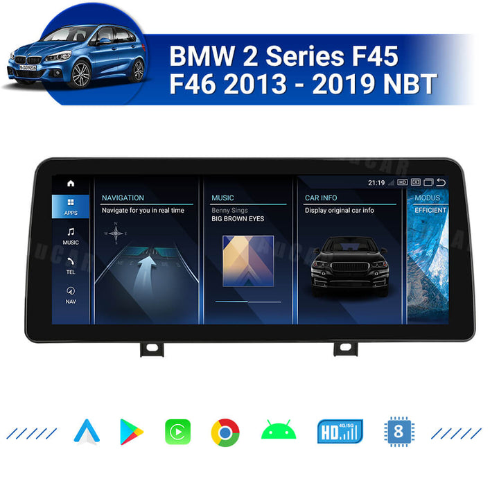 AuCar Android 13 12.3" Car Radio GPS Navigation For BMW 2 Series F45 F46 2013-2019 NBT Car Multimedia Stereo Player Car Video