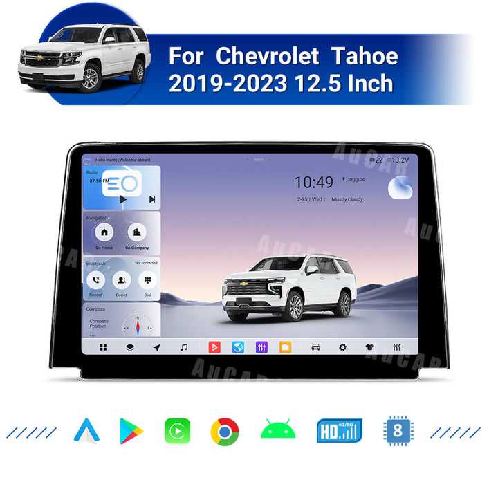 AUCARAUTO Android 12.5" Car Radio GPS Navigation For Chevrolet Tahoe 2019-2023