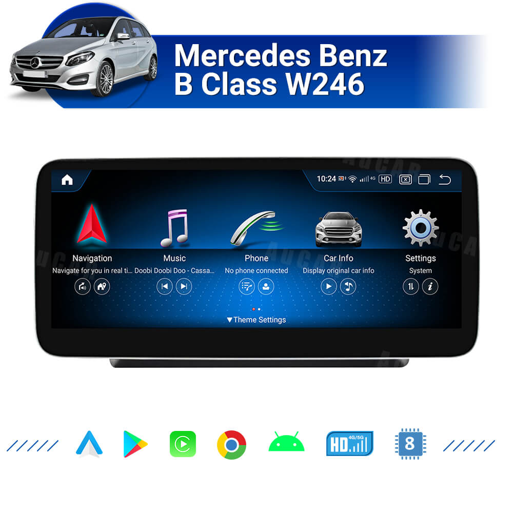 AuCAR Android 13 12.3/10.25 Screen Size Head Unit Car Video For Mercedes Benz B Class W246 Car Multimedia Player GPS Navi Audio Radio Stereo Head Unit