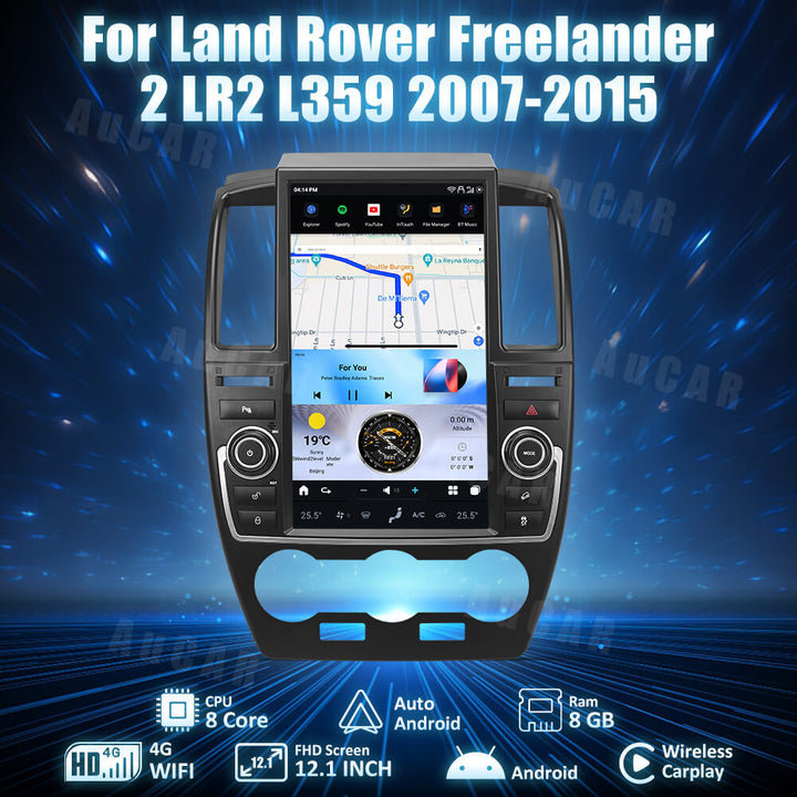 AuCar Tesla Android 12.1" Car Radio GPS Navigation For Land Rover Freelander 2 LR2 L359 2007-2015 Car Multimedia Stereo Player Car Video