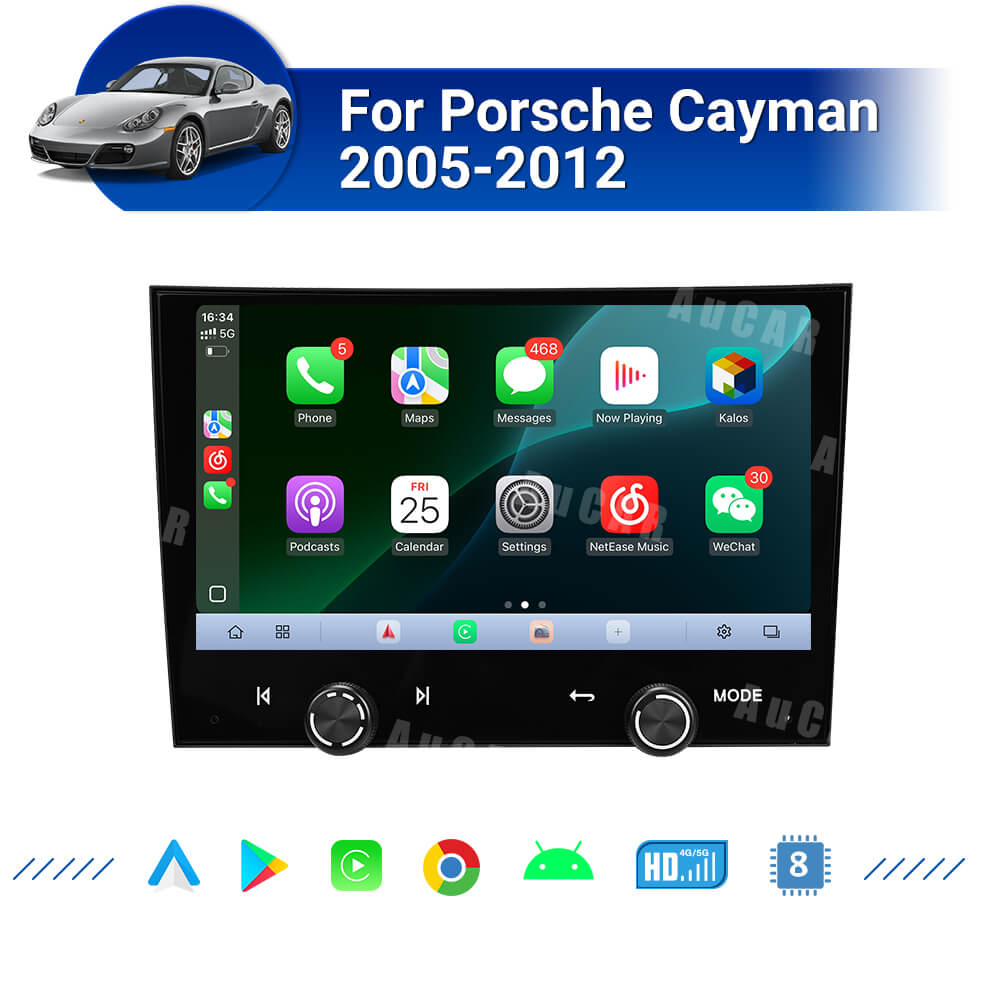 AuCAR Android 10 Head Unit Car Video For Porsche Cayman 2005-2012 Car Multimedia Player GPS Navi Audio Radio Stereo Head Unit Car Video