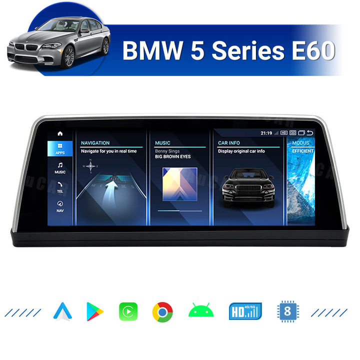 AuCar Android 13 12.3" Car Radio GPS Navigation For BMW 5 Series E60 Car Multimedia Stereo Player Car Video