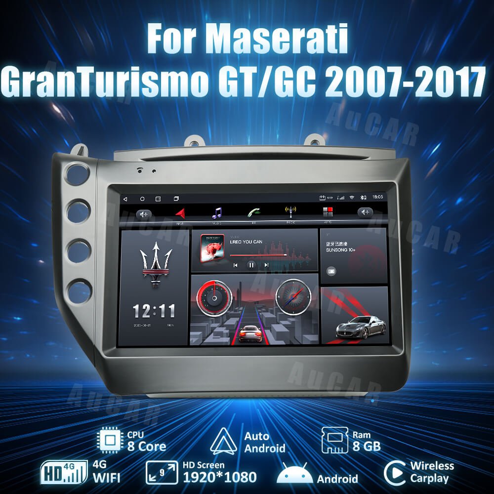 AuCAR Gen 5 9" Android System Car Radio for Maserati GT/GC GranTurismo 2007 - 2017 Multimedia Stereo Audio DVD Player
