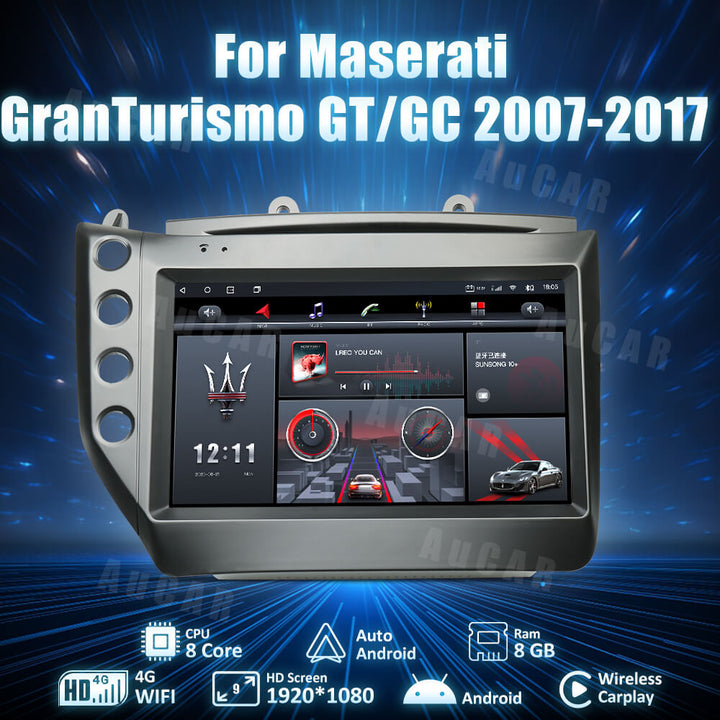 AuCAR Gen 5 9" Android System Car Radio for Maserati GT/GC GranTurismo 2007 - 2017 Multimedia Stereo Audio DVD Player