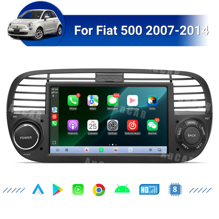 AuCar Tesla Android 7" Car Radio GPS Navigation For Fiat 500 2007-2014 Car Multimedia Stereo Player Car Video