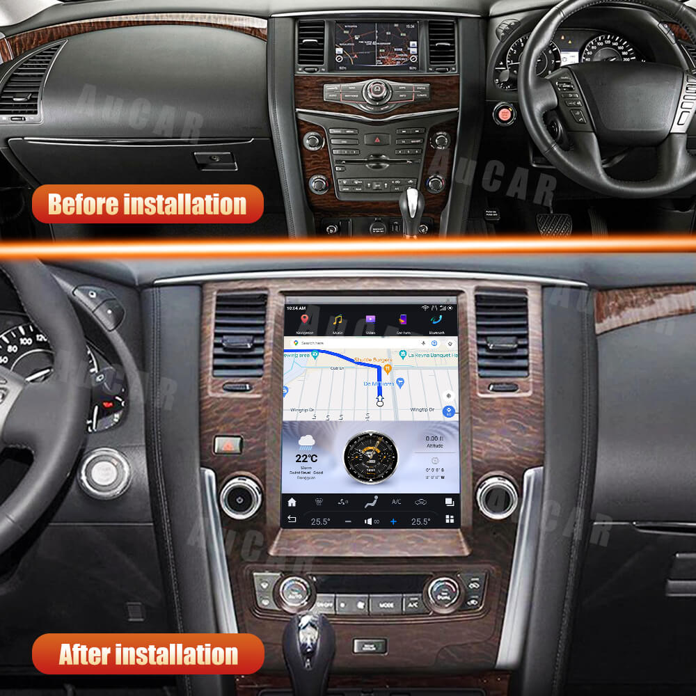 AuCar Android 13 12.1" Car Radio GPS Navigation For Nissan Patrol 2010-2019 Car Multimedia Stereo Player Car Video