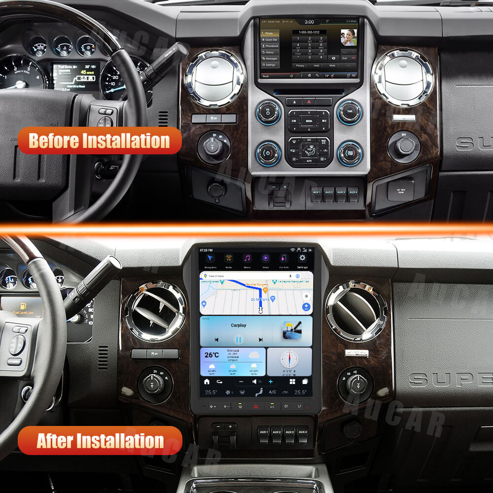AuCar Tesla Android 13 12.1" Car Radio GPS Navigation For Ford F250 F350 F450 F650 2010-2016