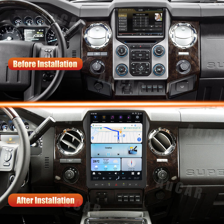AuCar Tesla Android 13 12.1" Car Radio GPS Navigation For Ford F250 F350 F450 F650 2010-2016
