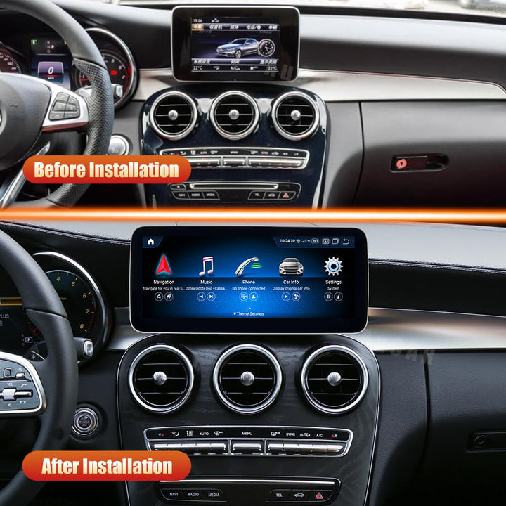 AuCAR Android 13 10.25/12.3 Head Unit Car Video For Mercedes-Benz C-Class NTG 5.5 2019-2021 Car Multimedia Player GPS Navi Audio Radio Stereo Head Unit