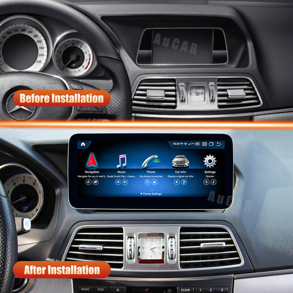 AuCAR Android 13 10.25/12.3 Head Unit Car Video For Mercedes-Benz E-Class Coupet W207 C207 A207 Car Multimedia Player GPS Navi Audio Radio Stereo Head Unit