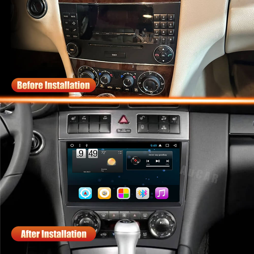 AuCar Android 12 12.3" Car Radio GPS Navigation For Mercedes Benz W203 W209 C180 C200 C220 C230 2005-2009 Car Multimedia Stereo Player Car Video