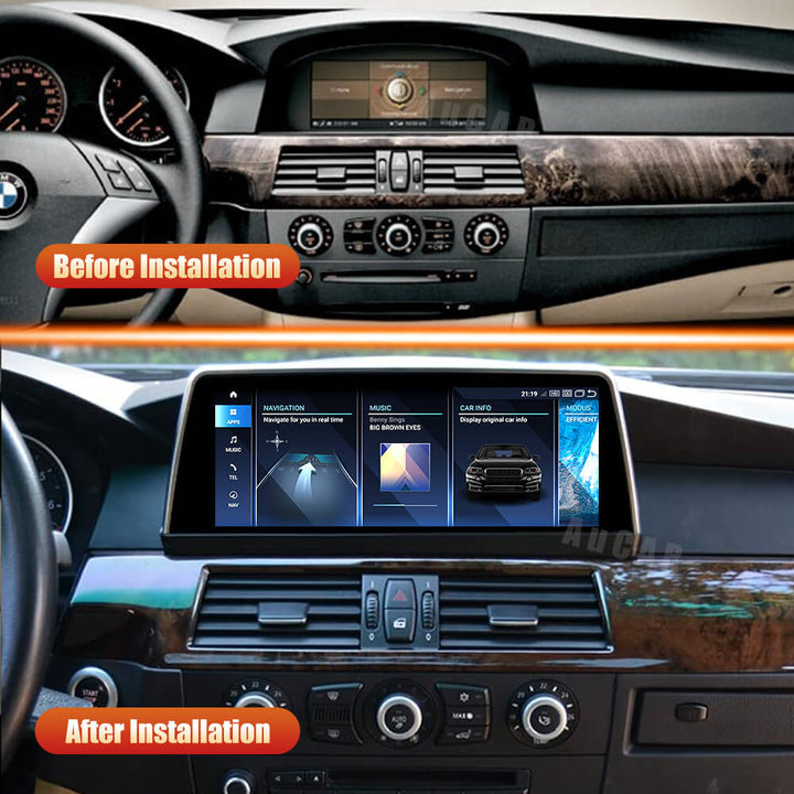 AuCar Android 13 12.3" Car Radio GPS Navigation For BMW 5 Series E60 Car Multimedia Stereo Player Car Video