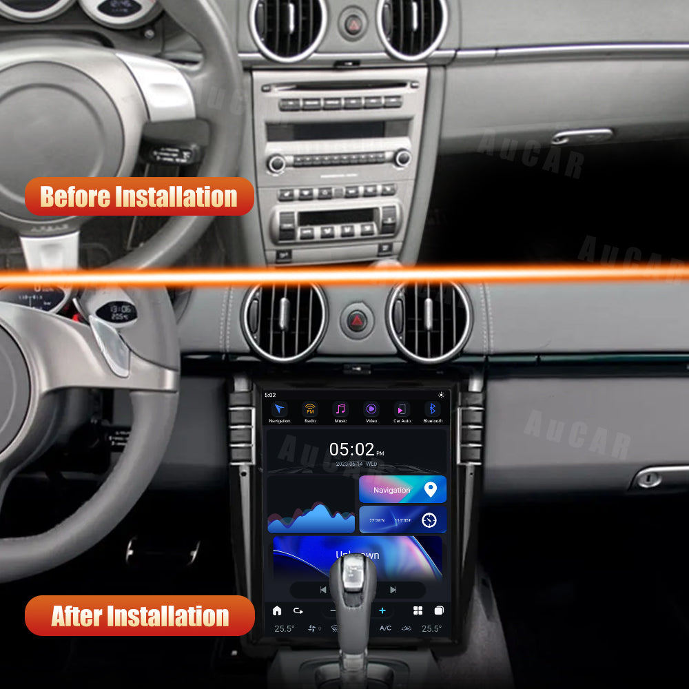 AuCar Android 12 12.1" Car Radio GPS Navigation For Porsche Boxster 2006-2012 Car Multimedia Stereo Player Car Video