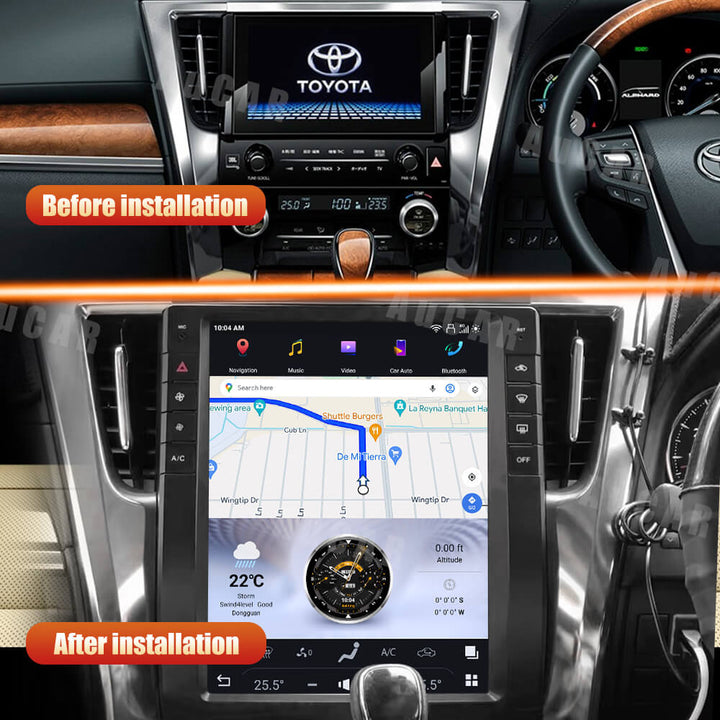 AuCar Tesla Android 13 13" Car Radio GPS Navigation For Toyota Alphard AH30 2015-2019