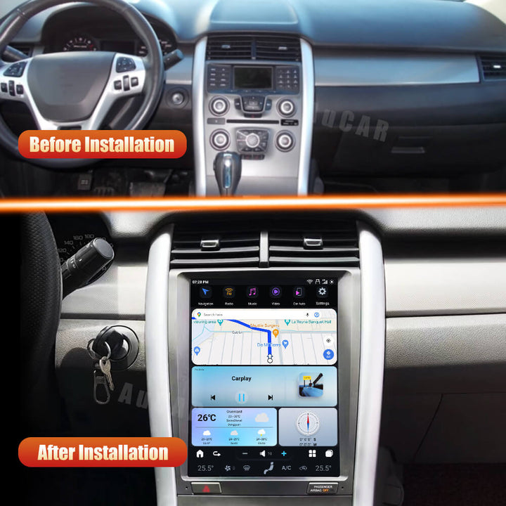 AuCar Tesla Android 12.1" Car Radio GPS Navigation For Ford Edge 2008-2014 Car Multimedia Stereo Player Car Video