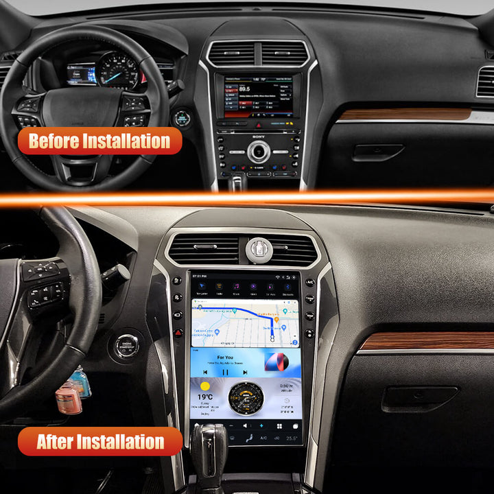 AuCar Tesla Android 13 14.4" Car Radio GPS Navigation For Ford Explorer 2011-2019