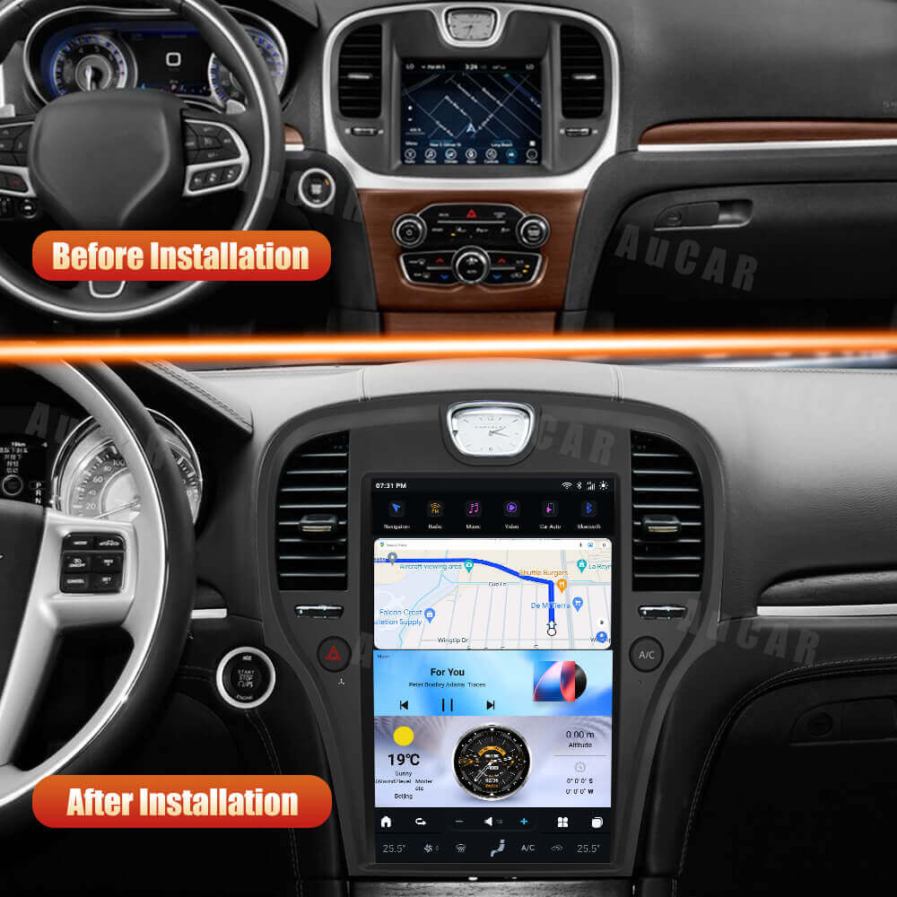 AuCar Tesla Android 13 14.5" Car Radio GPS Navigation For Chrysler 300C 2011-2022 Car Multimedia Stereo Player Car Video