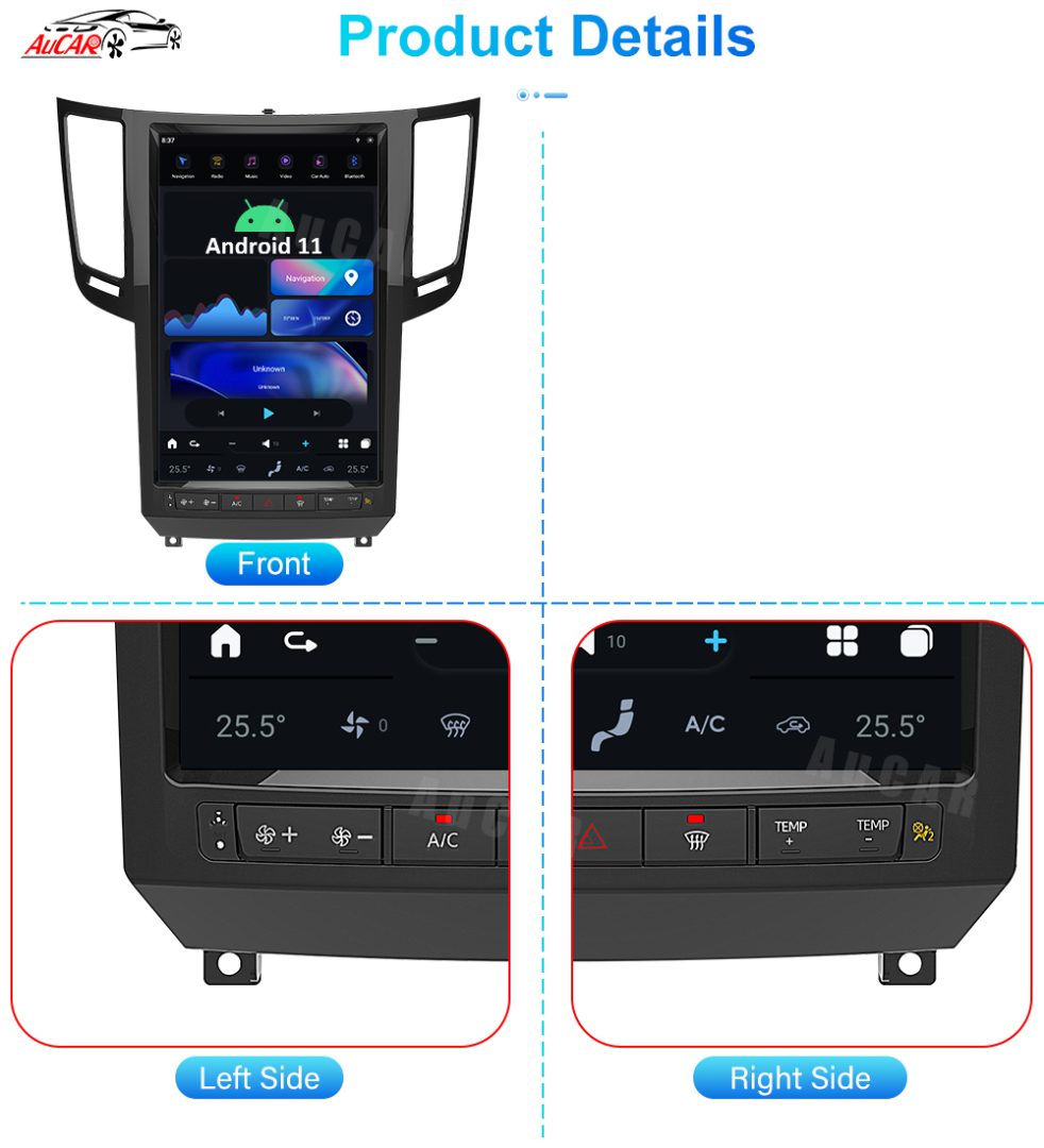 AuCar Tesla Android 11 14.4" Car Radio GPS Navigation For Infiniti FX35 FX37 FX50 QX70 2009-2016 Car Multimedia Stereo Player Car Video