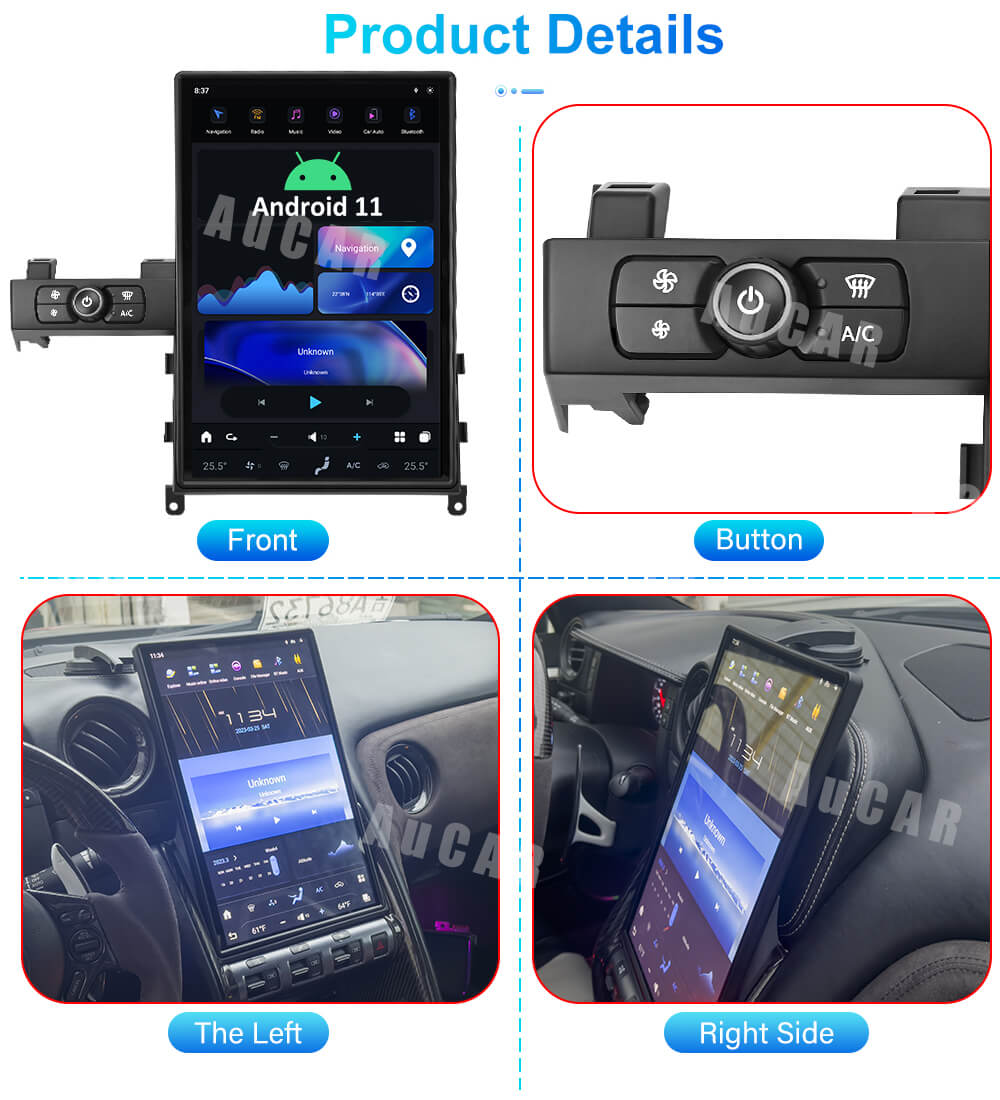 AuCar Tesla Android 11 14.4" Car Radio GPS Navigation For Nissan GTR R35 2008-2015 Car Multimedia Stereo Player Car Video