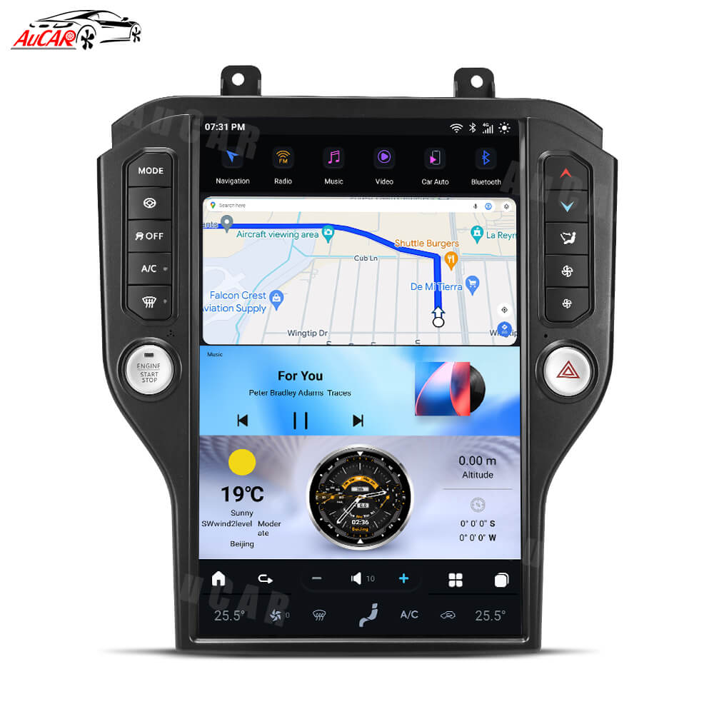 AuCar Tesla Android 14.5" Car Radio GPS Navigation For Ford Mustang 2015-2020