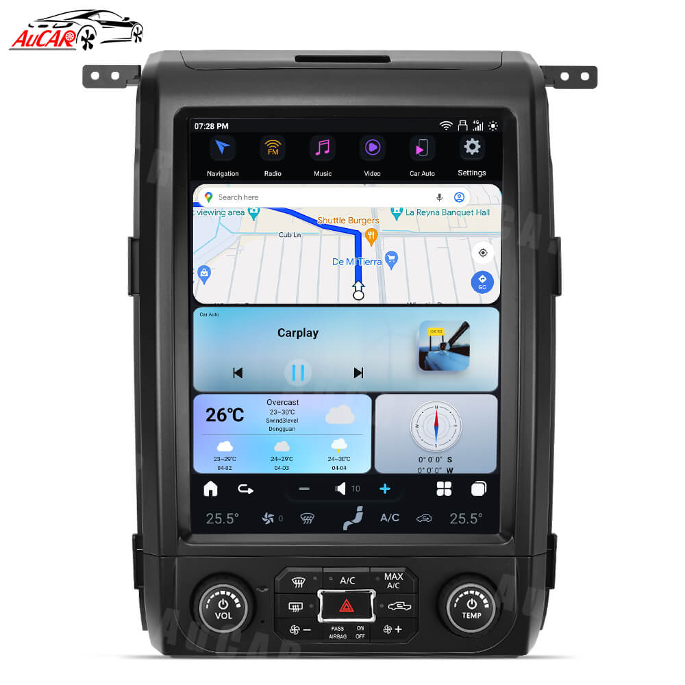 AuCar Tesla Android 13 12.1" Car Radio GPS Navigation For Ford F150 F250 Raptor 2013-2014