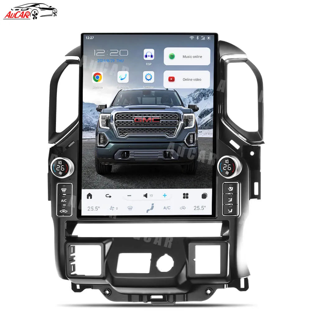 AuCar Tesla Android 15.6″ with LED knobs Car Radio GPS Navigation For Chevrolet Silverado GMC Sierra 2019-2026