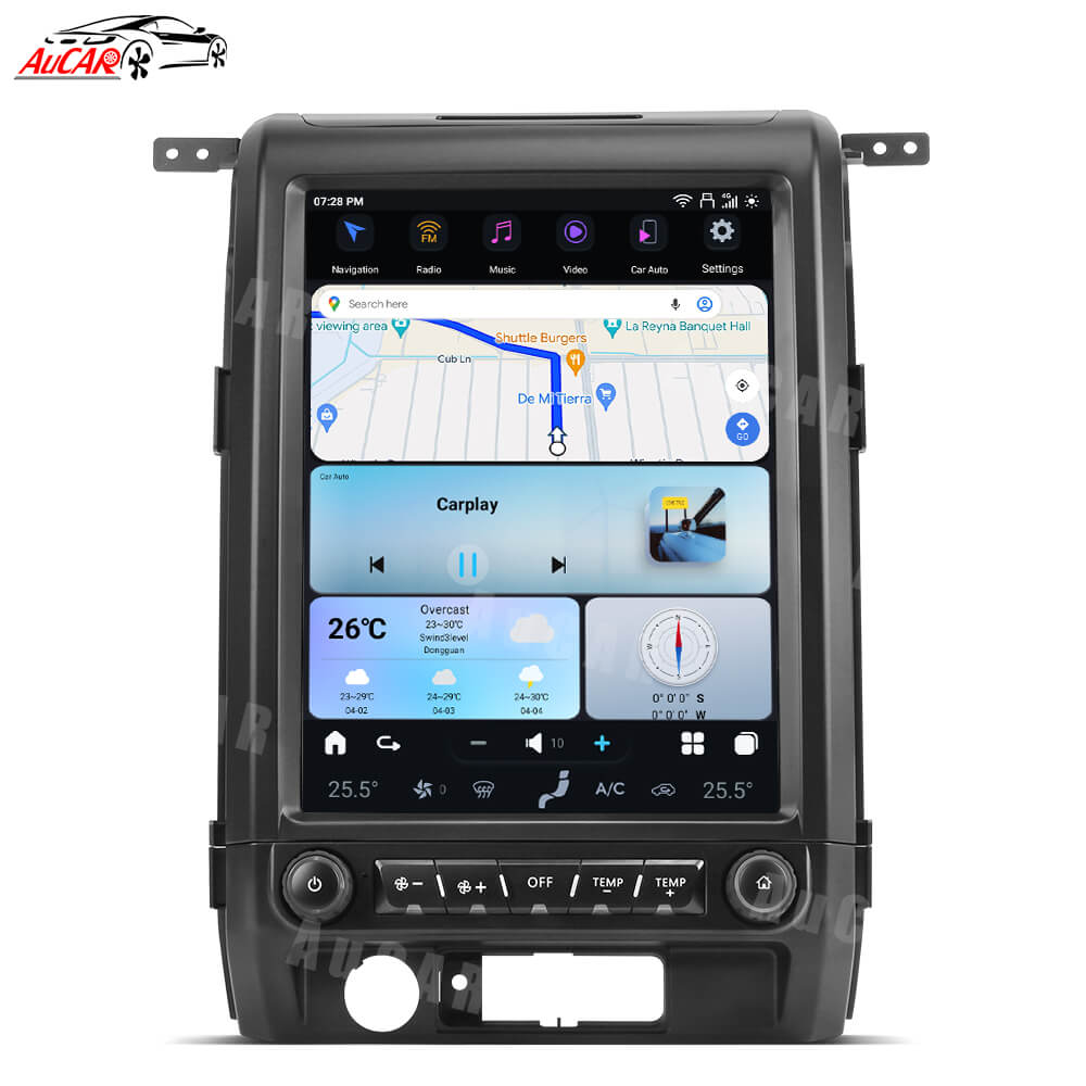 AuCar Tesla Android 13 12.1" Car Radio GPS Navigation For Ford F150 F250 Raptor 2009-2012
