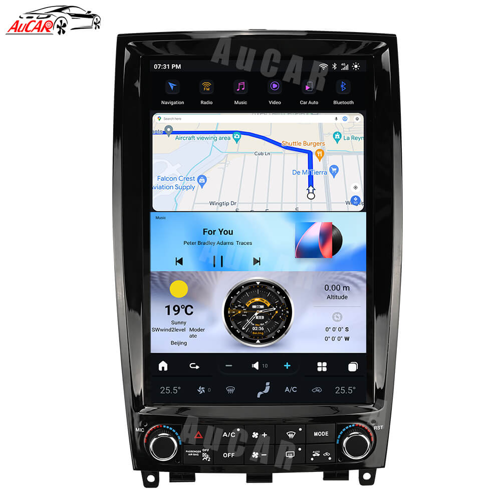 AuCar Tesla Android 13 12.1" Car Radio GPS Navigation For Infiniti QX50 EX Series 2008-2013/2015-2017