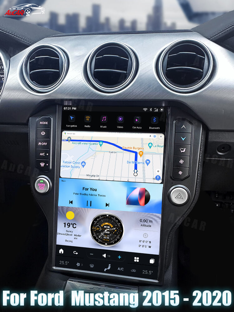 AuCar Tesla Android 14.5" Car Radio GPS Navigation For Ford Mustang 2015-2020