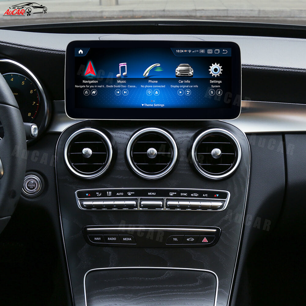 AuCAR Android 13 10.25/12.3 Head Unit Car Video For Mercedes-Benz C-Class NTG 5.5 2019-2021 Car Multimedia Player GPS Navi Audio Radio Stereo Head Unit