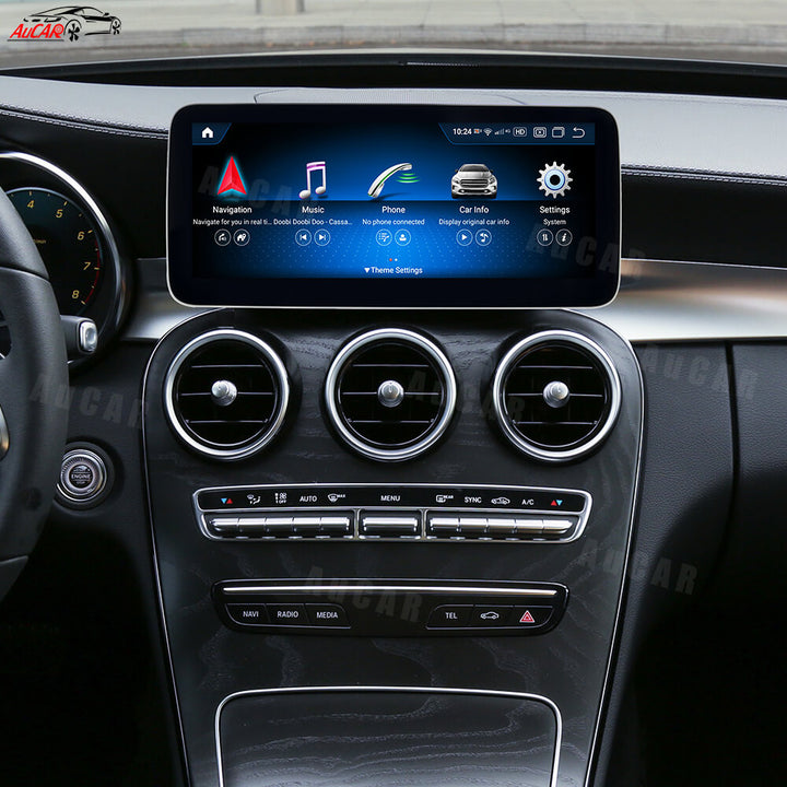 AuCAR Android 13 10.25/12.3 Head Unit Car Video For Mercedes-Benz C-Class NTG 5.5 2019-2021 Car Multimedia Player GPS Navi Audio Radio Stereo Head Unit
