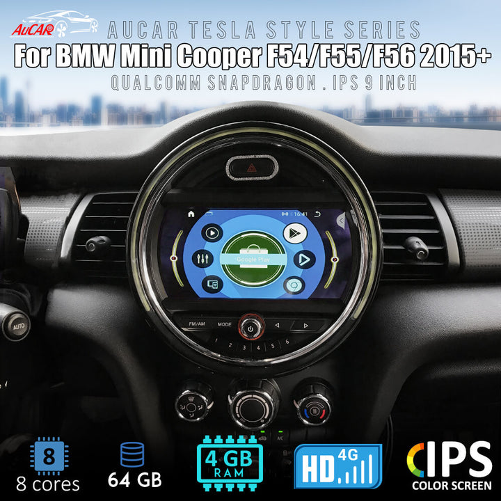 AuCar Android 11 9" Car Radio GPS Navigation For BMW Mini Cooper F54/F55/F56 2015+ Car Multimedia Stereo Player Car Video