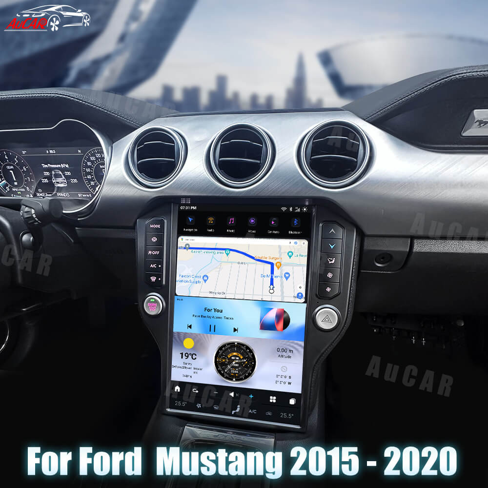 AuCar Tesla Android 14.5" Car Radio GPS Navigation For Ford Mustang 2015-2020