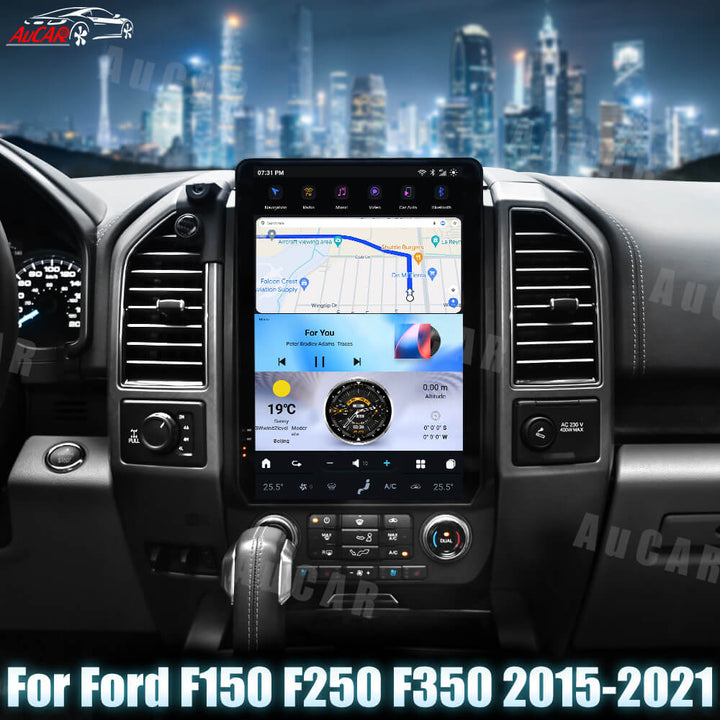 AuCar Tesla Android 13 14.4" Car Radio GPS Navigation For Ford F150 F250 F350 Raptor 2015-2021