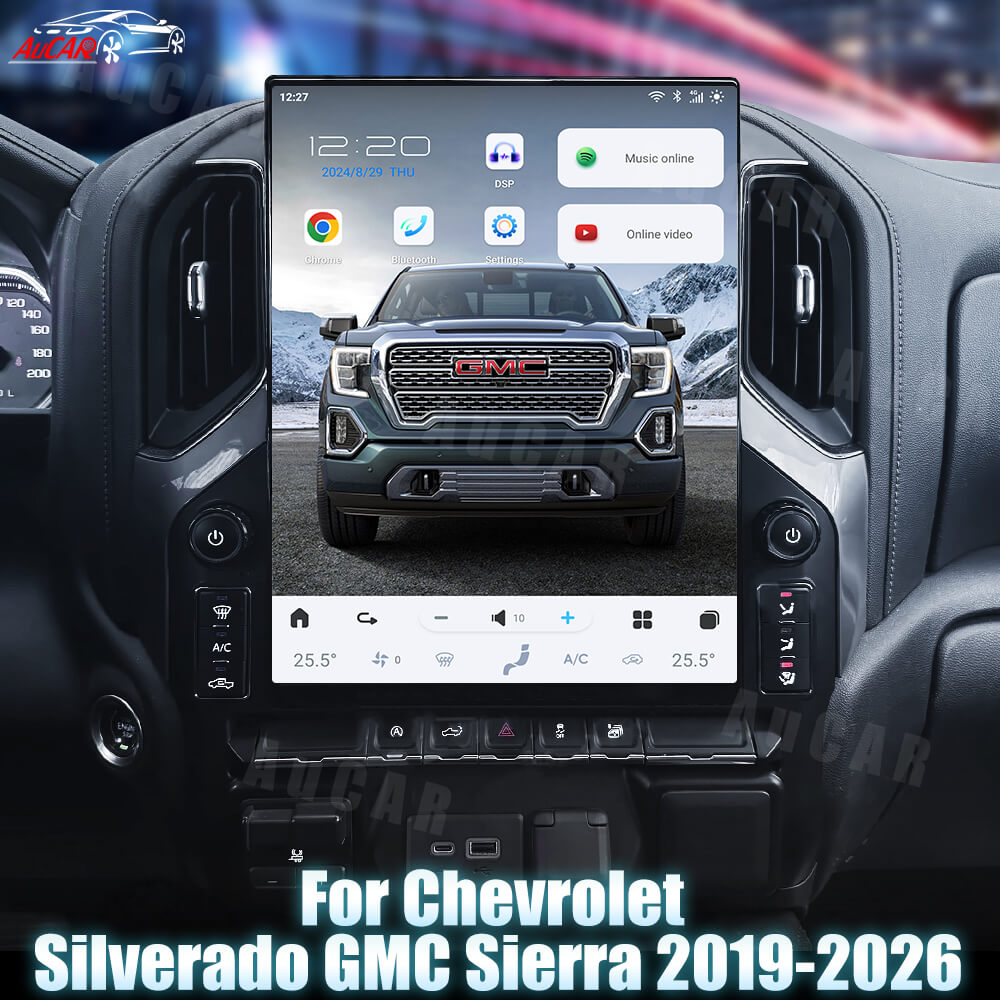 AuCar Tesla Android 15.6″ Car Radio GPS Navigation For Chevrolet Silverado GMC Sierra 2019-2026