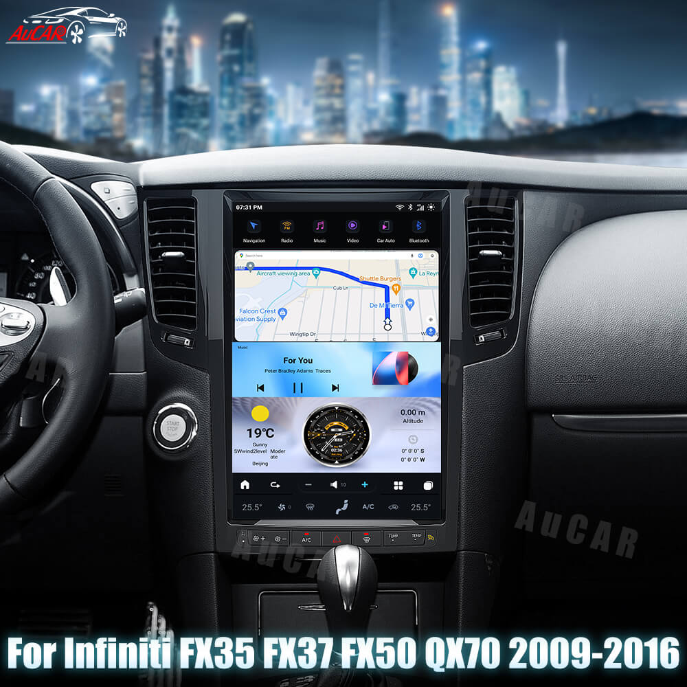 AuCar Tesla Android 13 14.4" Car Radio GPS Navigation For Infiniti FX35 FX37 FX50 QX70 2009-2016