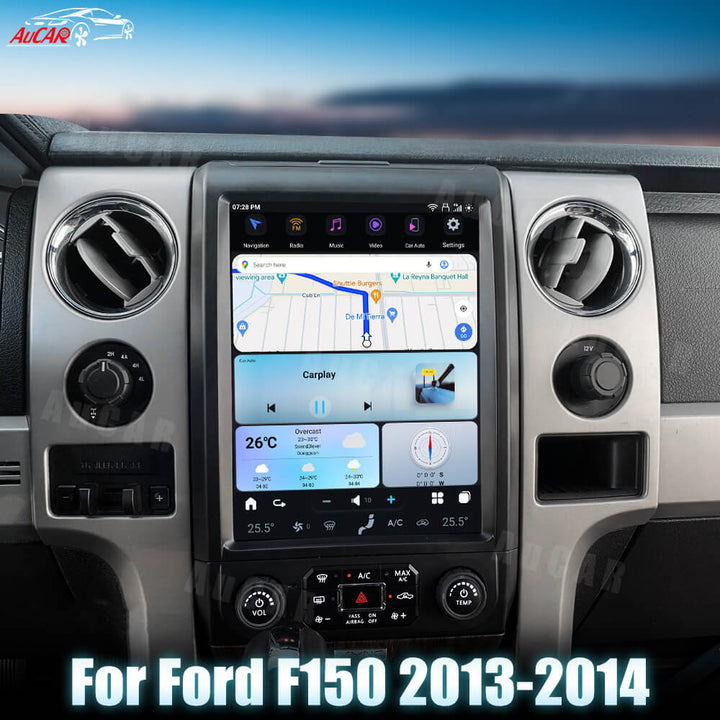 AuCar Tesla Android 13 12.1" Car Radio GPS Navigation For Ford F150 F250 Raptor 2013-2014