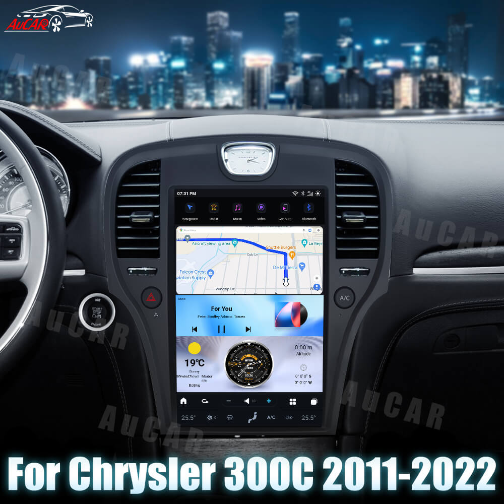 AuCar Tesla Android 13 14.5" Car Radio GPS Navigation For Chrysler 300C 2011-2022 Car Multimedia Stereo Player Car Video