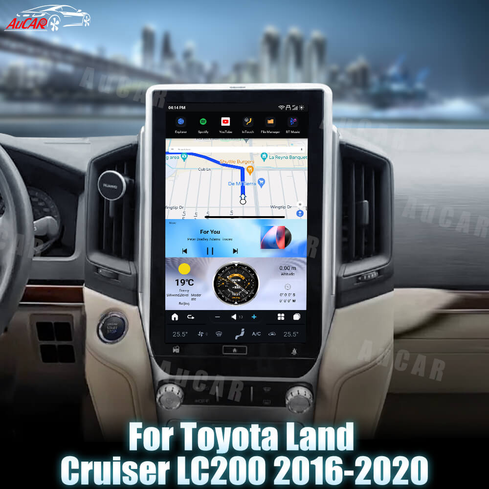 AuCar Tesla Android 13 16.0" Car Radio GPS Navigation For Toyota Land Cruiser LC200 2016-2020 Car Multimedia Stereo Player Car Video