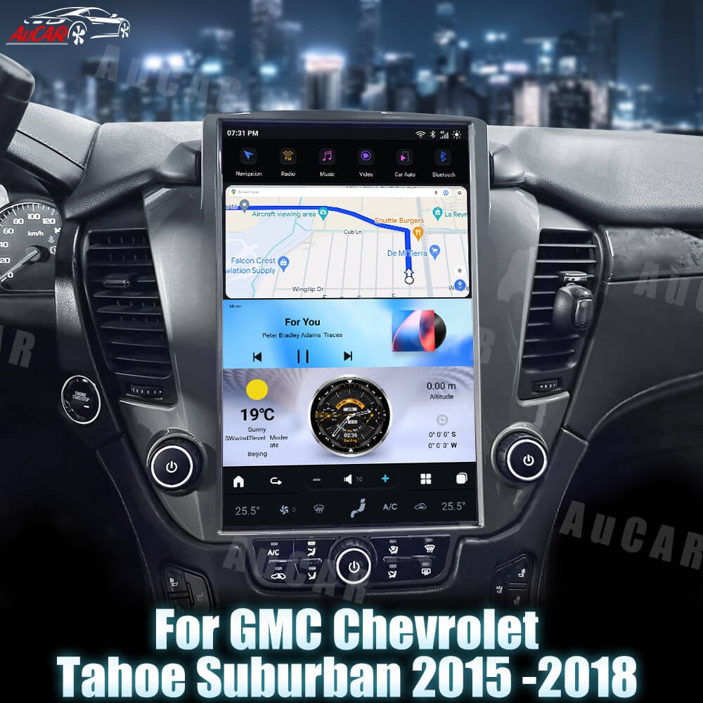 AUCARAUTO Tesla Android 14.5" Car Radio GPS Navigation For GMC Chevrolet Tahoe Suburban Yukon 2015-2018
