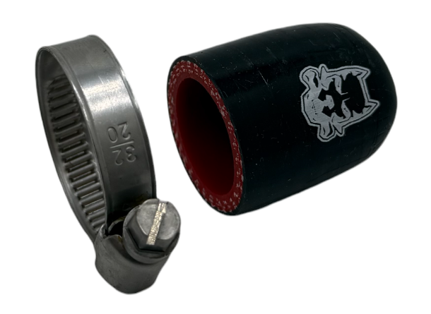DogBone High Temperature Reinforced Silicone Cap - 7/8" ID (22mm) w/ Hose Clamp