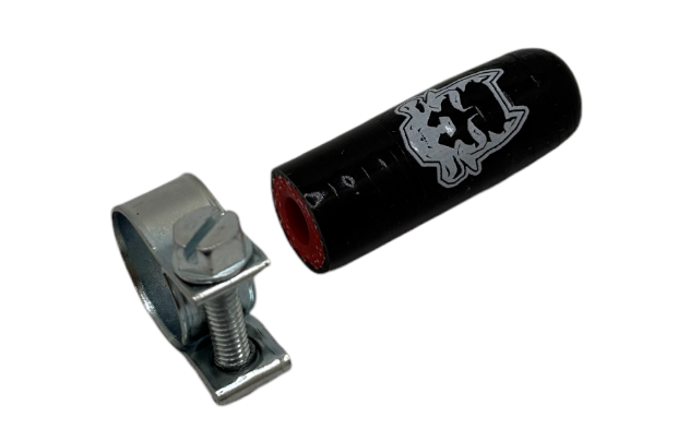 DogBone High Temperature Reinforced Silicone Coolant Cap - 5/16" ID (6.5mm) w/ Hose Clamp