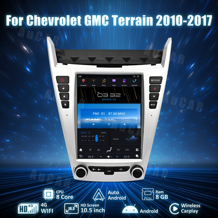 AUCAR Tesla Android 10.5" Car Radio GPS Navigation For GMC Terrain 2010-2017
