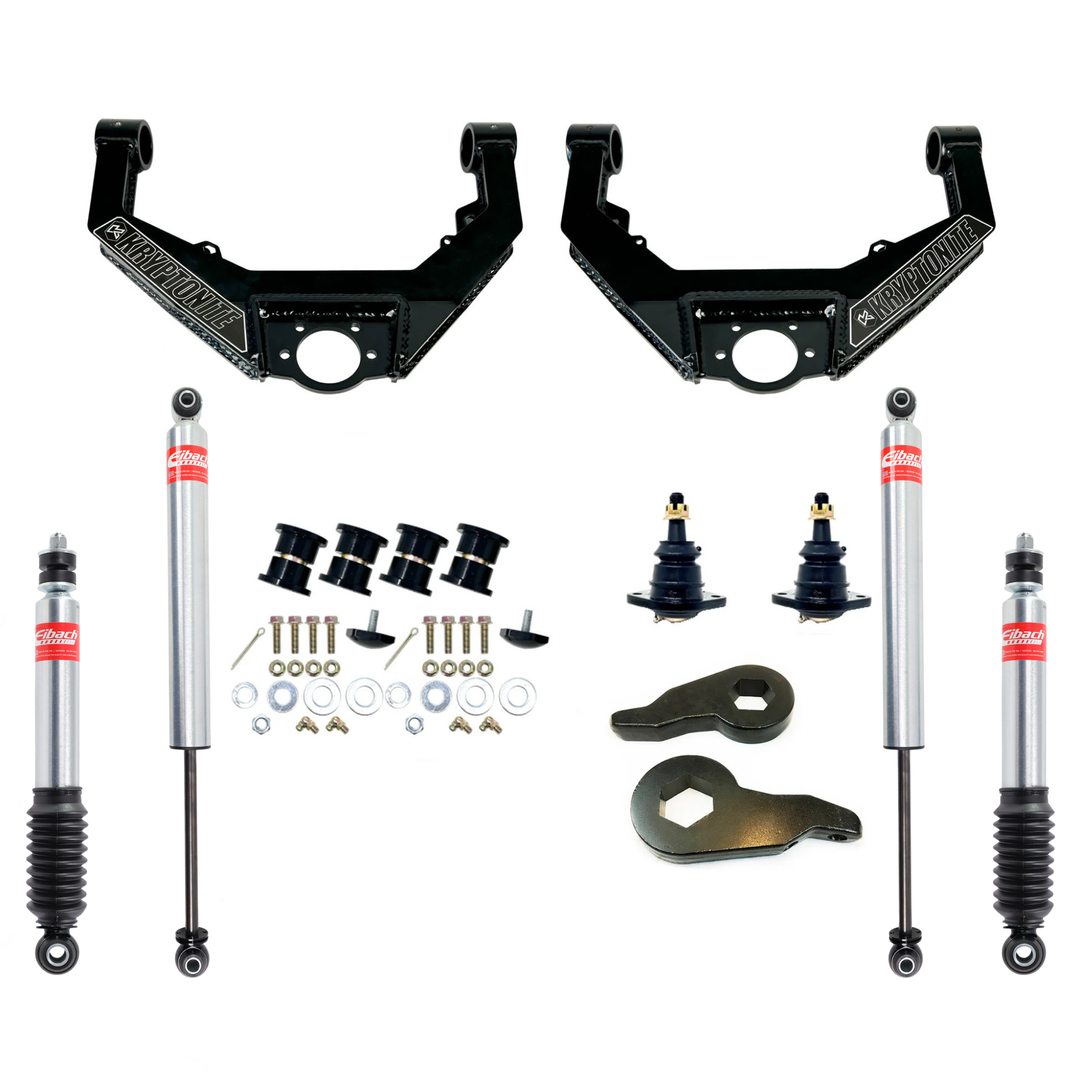 Kryptonite Stage 3 Leveling Kit with Eibach Shocks for 2001–2010 Chevy/GMC HD Trucks &amp; 2002–2009 Hummer H2