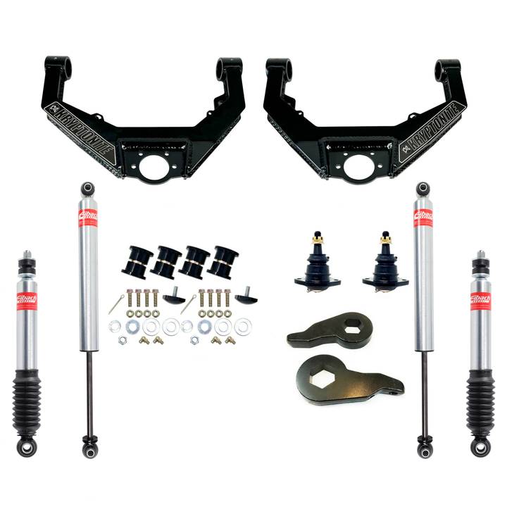 Kryptonite Stage 3 Leveling Kit with Eibach Shocks for 2001–2010 Chevy/GMC HD Trucks &amp; 2002–2009 Hummer H2
