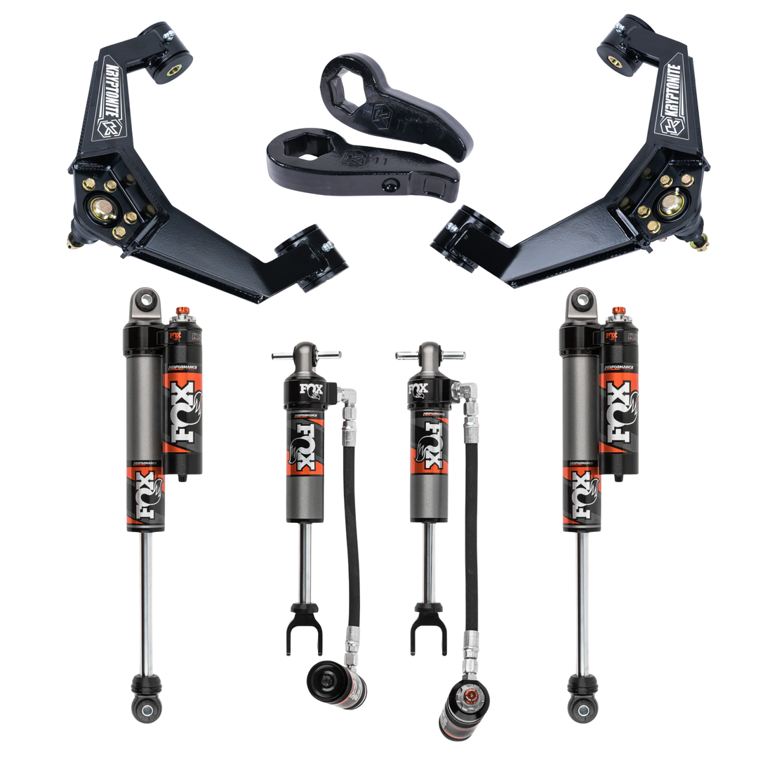 Kryptonite Stage 3 Leveling Kit with Fox 2.5 Performance Elite Shocks for 2011-2019 Chevy/GMC 2500HD/3500HD
